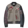 Off White Ac Milan Grey Varsity Jacket