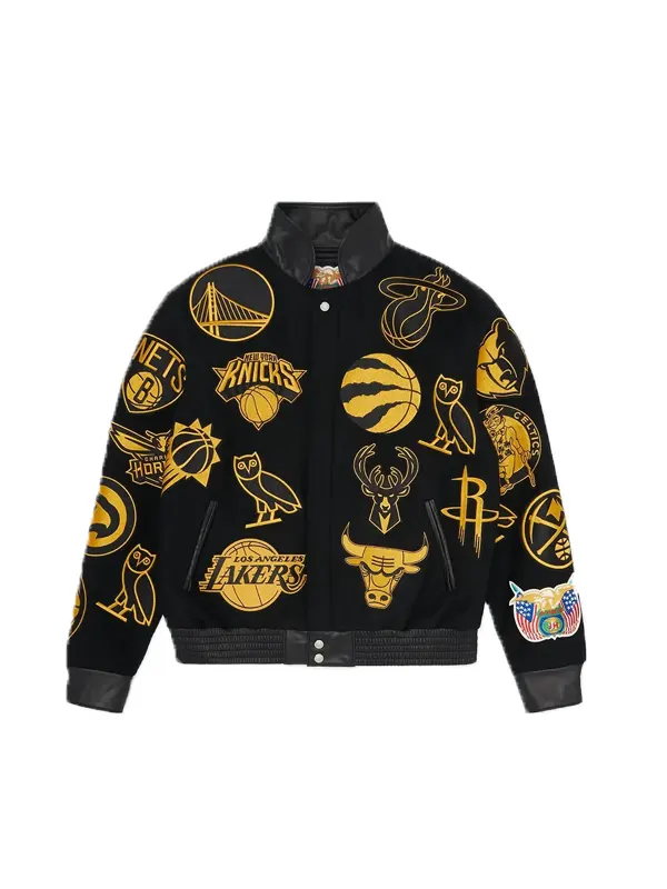 Ovo Nba Jeff Hamilton Black and Golden Jacket