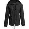 Womens Packable Rain Black Jacket