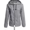 Womens Packable Rain Grey Jacket