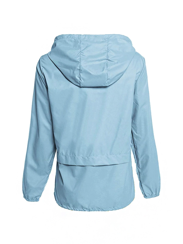 Womens Packable Rain Ice Blue Jacket