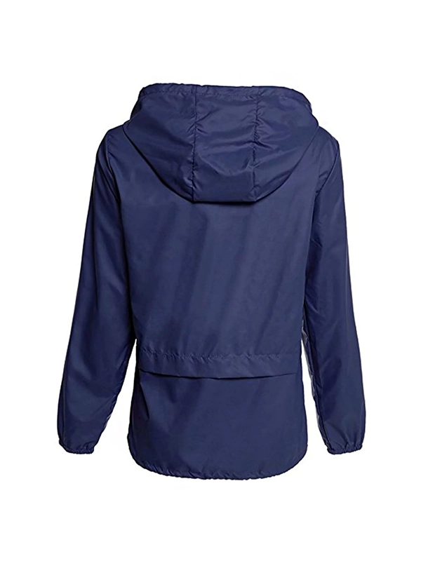 Womens Packable Rain Navy Blue Jacket