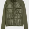 Zella Hybrid Quilted Green Jacket