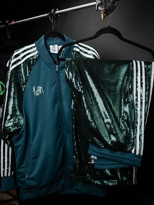 ADIDAS KORN GREEN SEQUIN TRACK JACKET