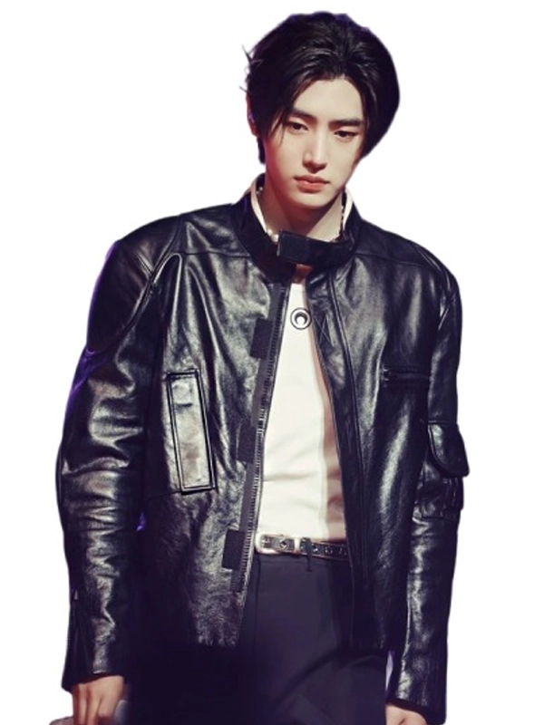 Black Leather Sunghoon Jacket