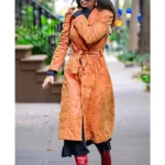 Emily Ratajkowski Orange Trench Coat