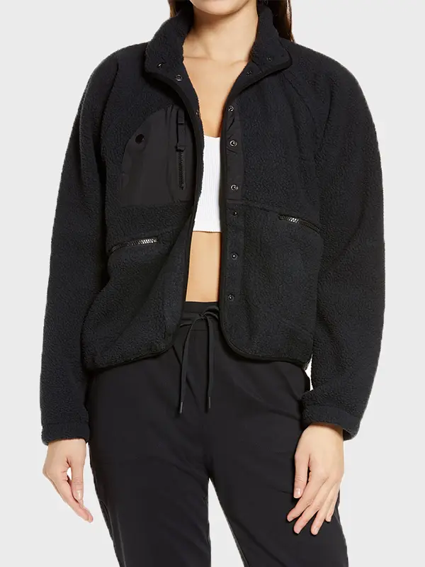 Hit The Slopes Fleece Black Jacket