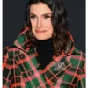 Idina Menzel Checked Coat