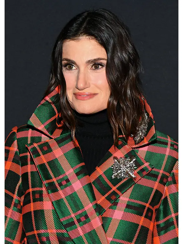 Idina Menzel Checked Coat