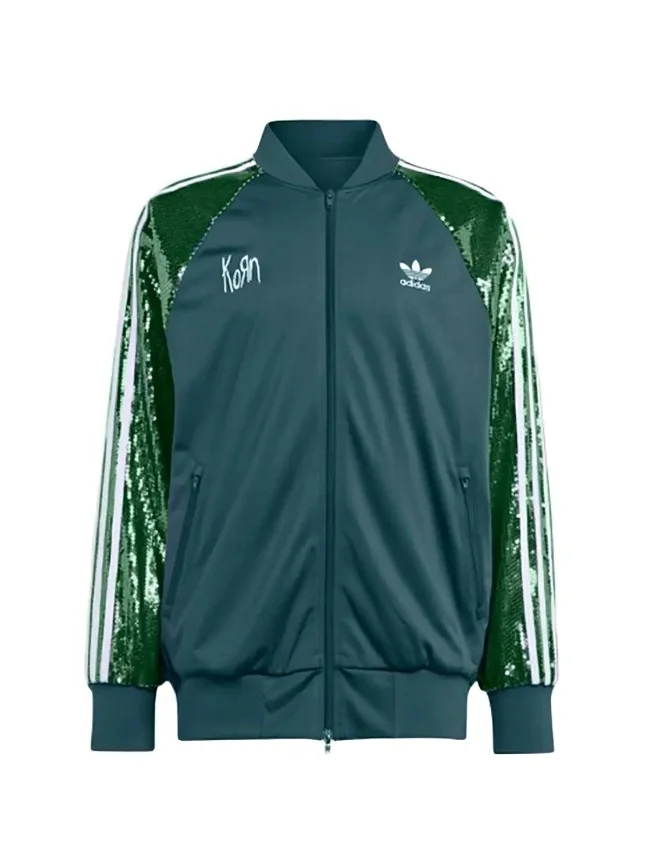 KORN ADIDAS GREEN SEQUIN JACKET