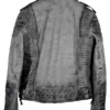 Men's Smoke Gray Quilted Biker Leather Jacket