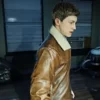 Spider-Man 2 Peter Parker Brown Leather Shearling Jacket