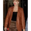 Taylor Swift Brown Leather Blazer