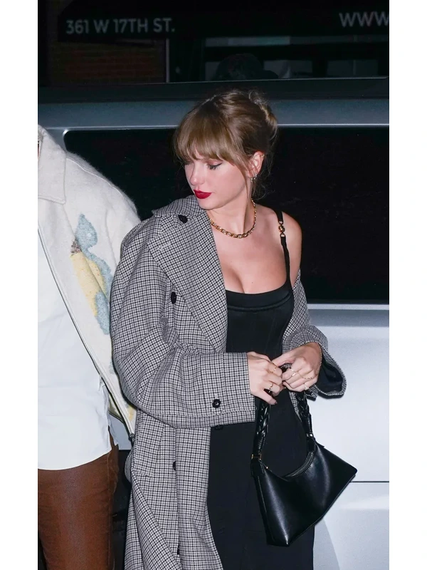 Taylor Swift Gray Checked Coat