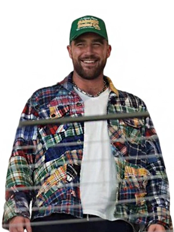 Travis Kelce Checked Stitchwork Jacket