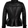 Women's Handmade Fashion Black Leather Jacket