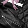 leather bow jacket