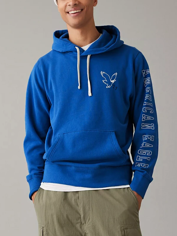 American Eagle Blue Pullover Hoodie