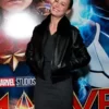 Brie Larson Black Leather Jacket