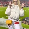 Brittany Mahomes White Puffer Jacketw