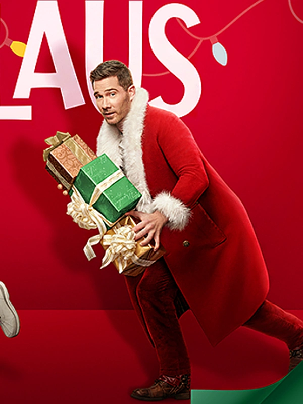 Catch Me If You Claus 2023 Luke Macfarlane Red Santa Coat