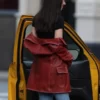 Dakota Johnson Leather Coat