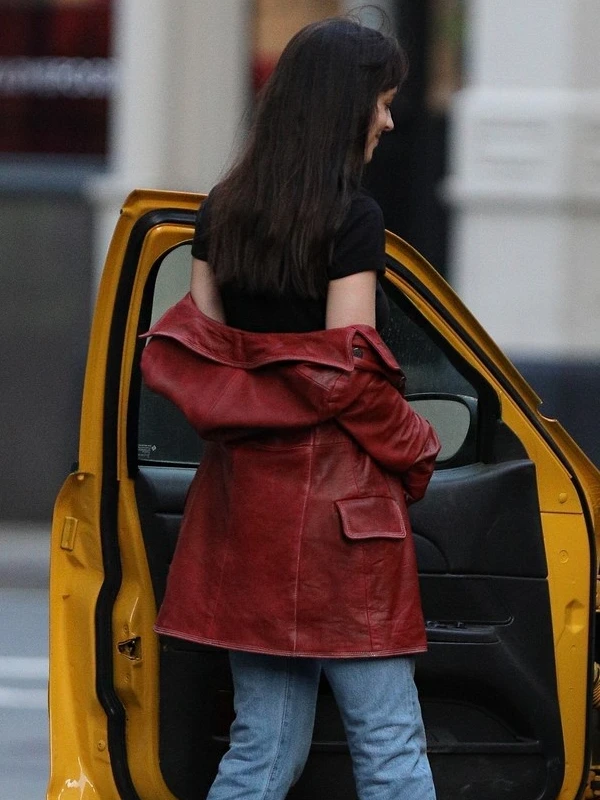 Dakota Johnson Leather Coat