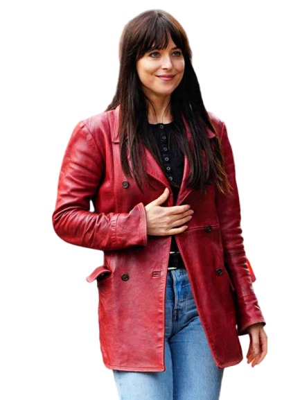 Dakota Johnson Madame Web Leather Coat