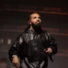 Drake OVO Black Leather Hoodie