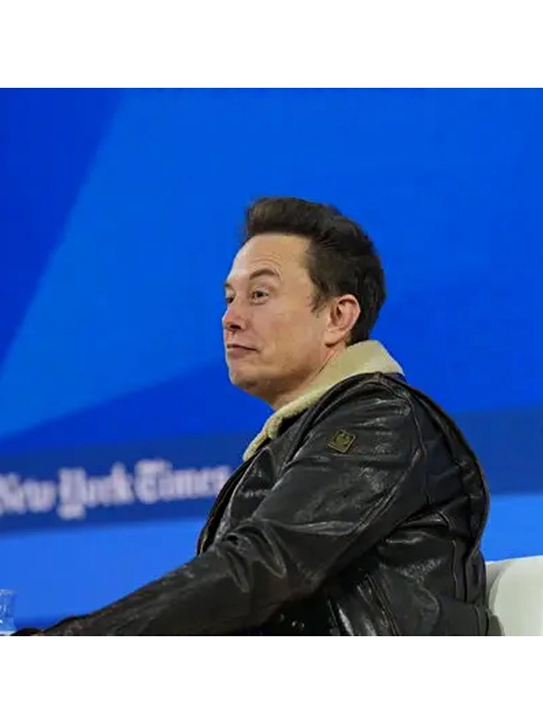 Elon Musk Leather Shearling Jacket