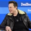 Elon Musk Shearling Collar Balck Leather Jacket