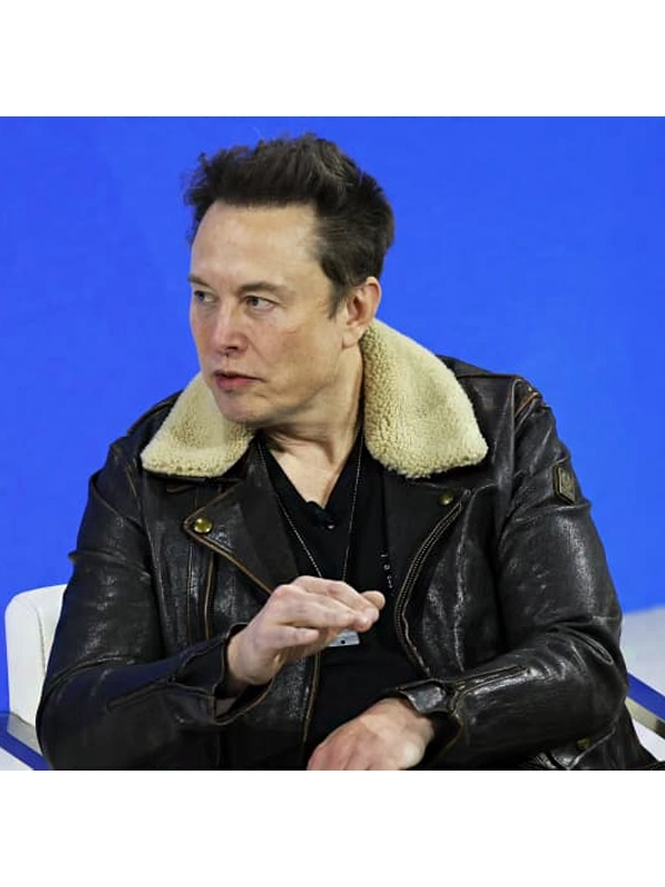 Elon Musk Shearling Collar Jacket