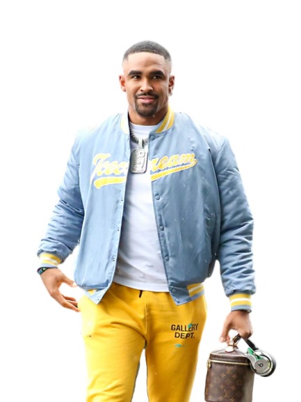 Jalen Hurts Ice Cream Baseball Jacket - Jackets Junction