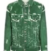 Joe Burrows Green Distressed Denim Jacket