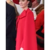 Kate Middleton Red Bow Cape Coat