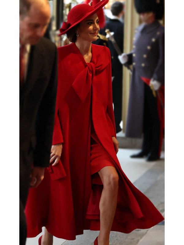 Kate Middleton Red Scarlet Catherine Walker Coat