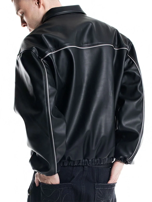 Mens Weyz Black Leather Jacket