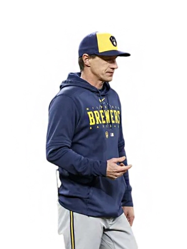 Milwaukee Brewers Craig Counsell Blue Pullover Hoodie