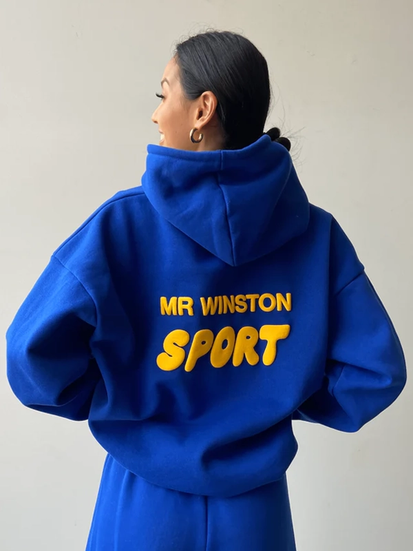 Mr Winston Puff Hoodie Royal Blue