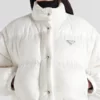 Prada Cropped White Puffer Jacket