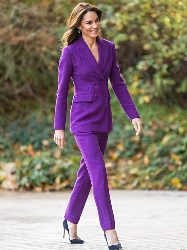 Princess of Wales Kate Middleton Purple Suit - Jackets Junction