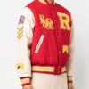 Rhude Bull Market Red and White Varsity Jacket