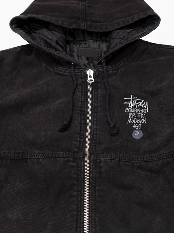 STUSSY Black Denim WORK JACKET