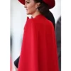 Scarlet Catherine Walker Red Bow Cape Coat