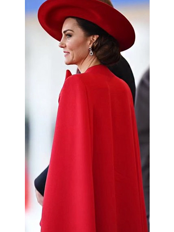 Scarlet Catherine Walker Red Bow Cape Coat