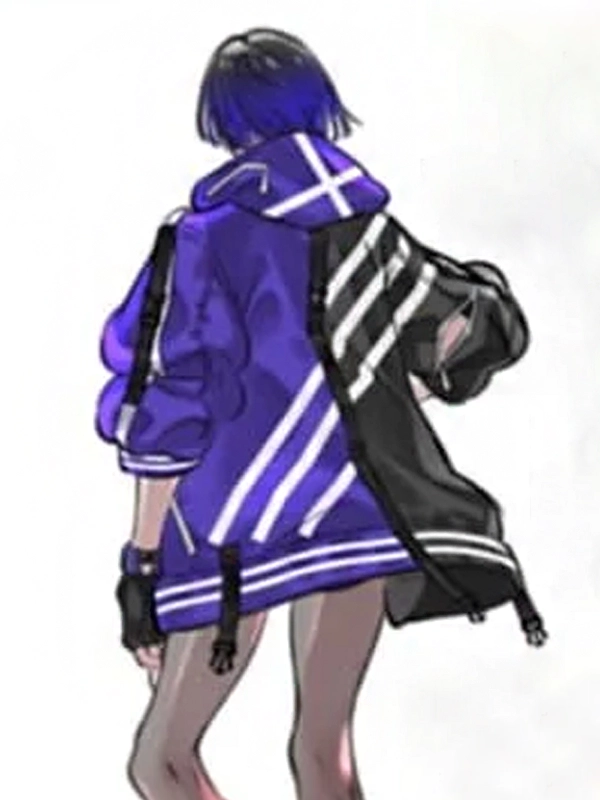 Takken 8 Reina Mishima Purple and Black Bomber Jacket