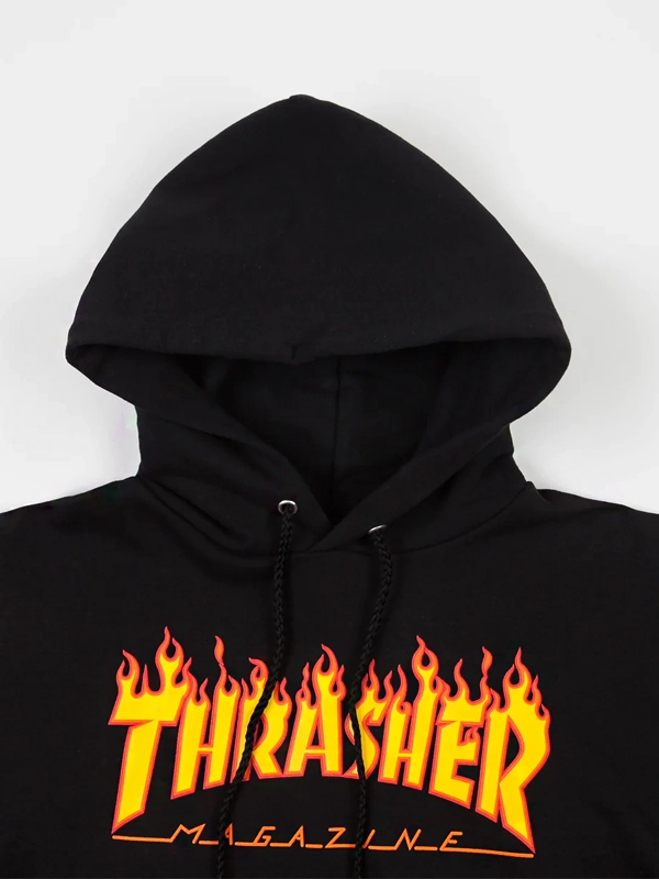 Thrasher Hoodie | Thrasher Flame Logo Black Pullover Hoodie