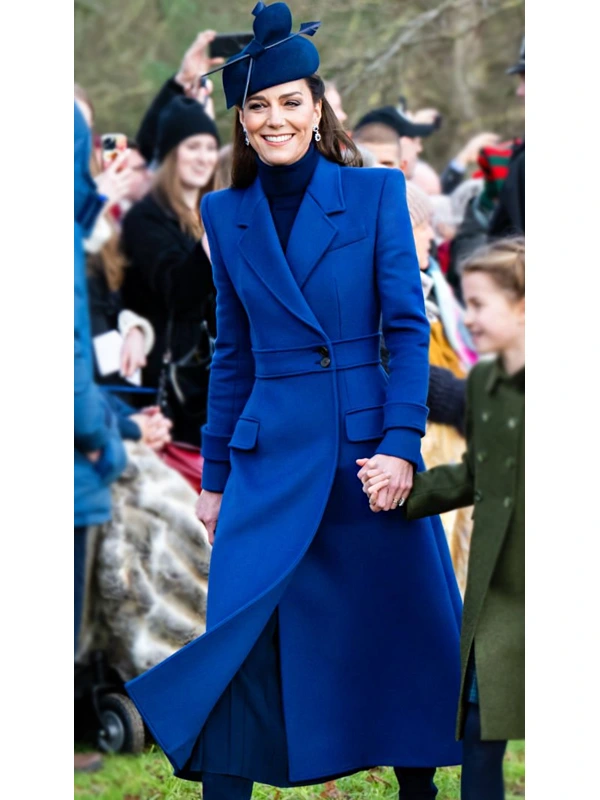 Alexander Mcqueen Kate Middleton Blue Coat