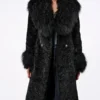 Charlotte Simone Black Faux Fur Coat