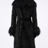 Charlotte Simone Black Faux Fur Coat Taylor Swift